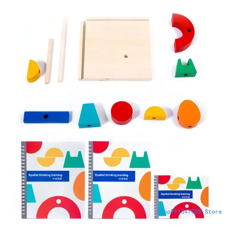 Wooden Stacking Block Colorful Pairing Toy for Kids Development Puzzle Drop shipping