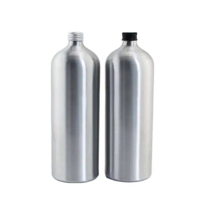 1pc 1000ML Empty Aluminum Bottles With Screw Cap Liquid Soap Metal Containers Essential Oil Bottle Cosmetics Container 1L