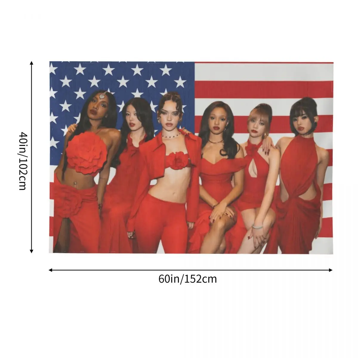 كاتسي العلم Kpop غابرييلا المشارك نسيج صورة معلقة المفروشات غرفة نوم غرفة المعيشة المنزل خلفية القماش الجدار الديكور