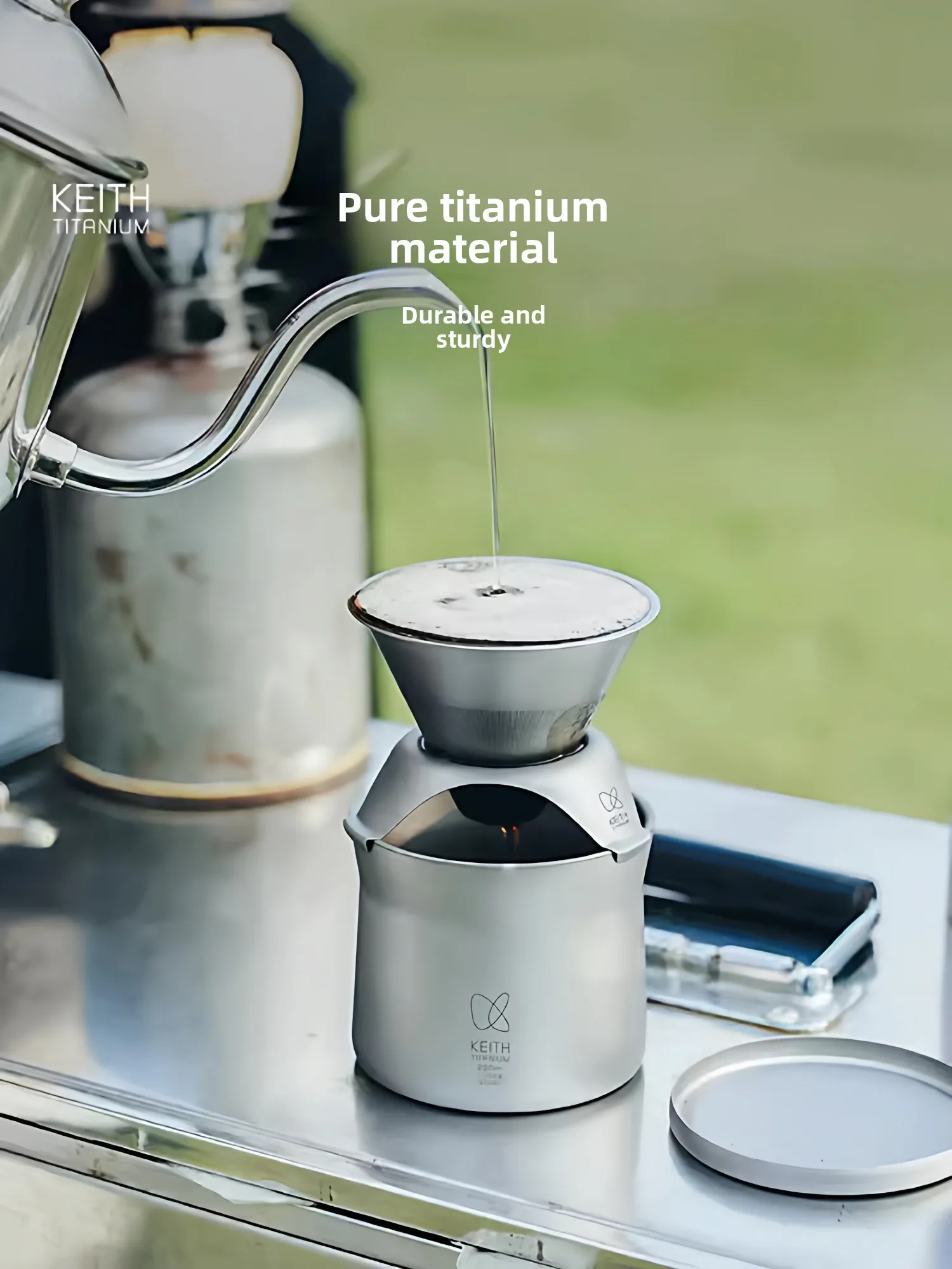 

Кофейная чашка-фильтр из чистого титана, многофункциональная чашка для заваривания кофе методом пуровер, чайная кружка KEITH для активного отдыха и кемпинга