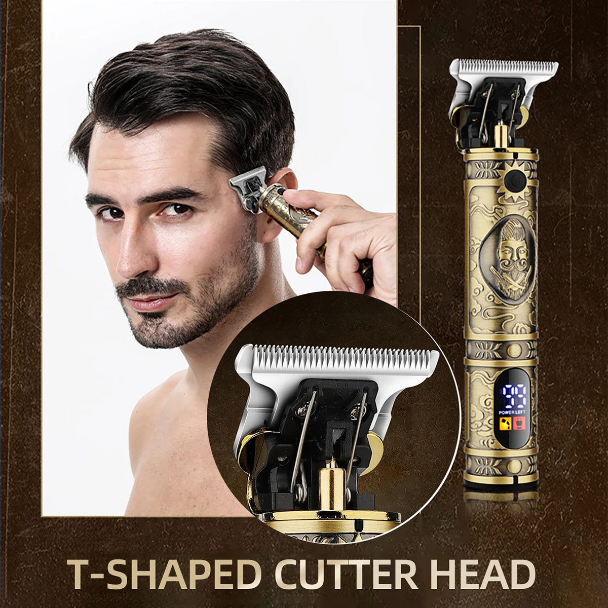 KIKIDO-empurrador de cabelo nariz elétrico para homens, 740, barbeiro profissional, casa aparador de pêlos, requintado, conjunto completo, multifuncional