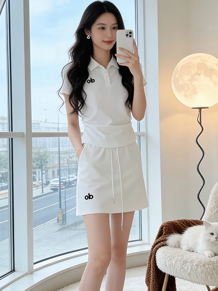 

Casual Sports Set Women Summer 2026 New Faion Badminton Tennis orm ort Skirt Fitn Running Two-Piece Set Breathable...