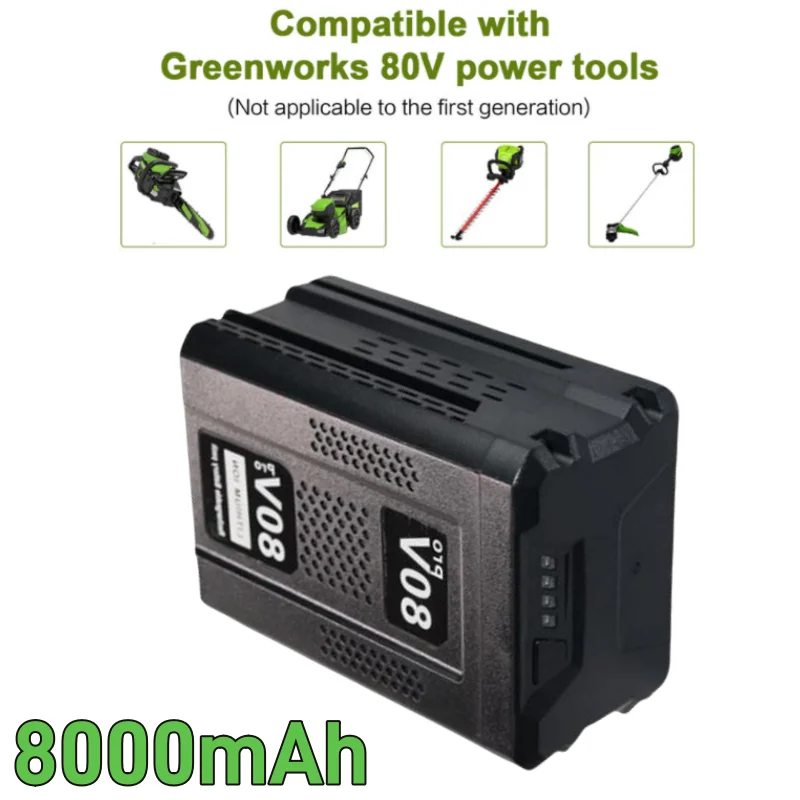 80V 8.0Ah Replacement Battery for Greenworks PRO 80V Li-ion Battery GBA80150 GBA80150 GBA80200 GBA80250 GBA80300 GBA80