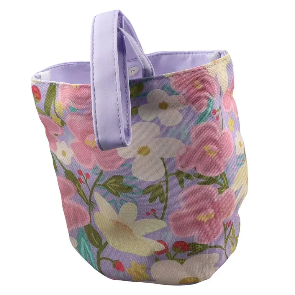 

Portable Large Capacity Fresh Flower Bucket Bag Lunch Bag Tote Bag Canvas Handbag Korean Style Shopping Bags Mummy Bag Women