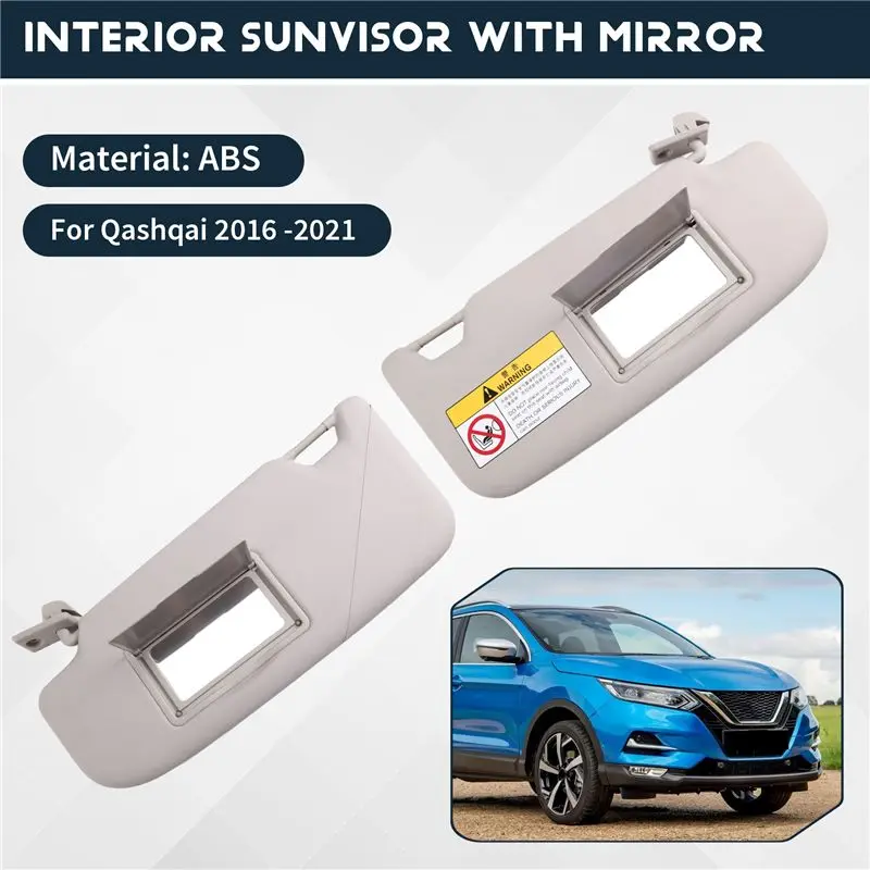 Interior Sunshade Visor For Nissan Qashqai 2016-2021 Front Car Visor Assembly Sunvisor With Mirror Included
