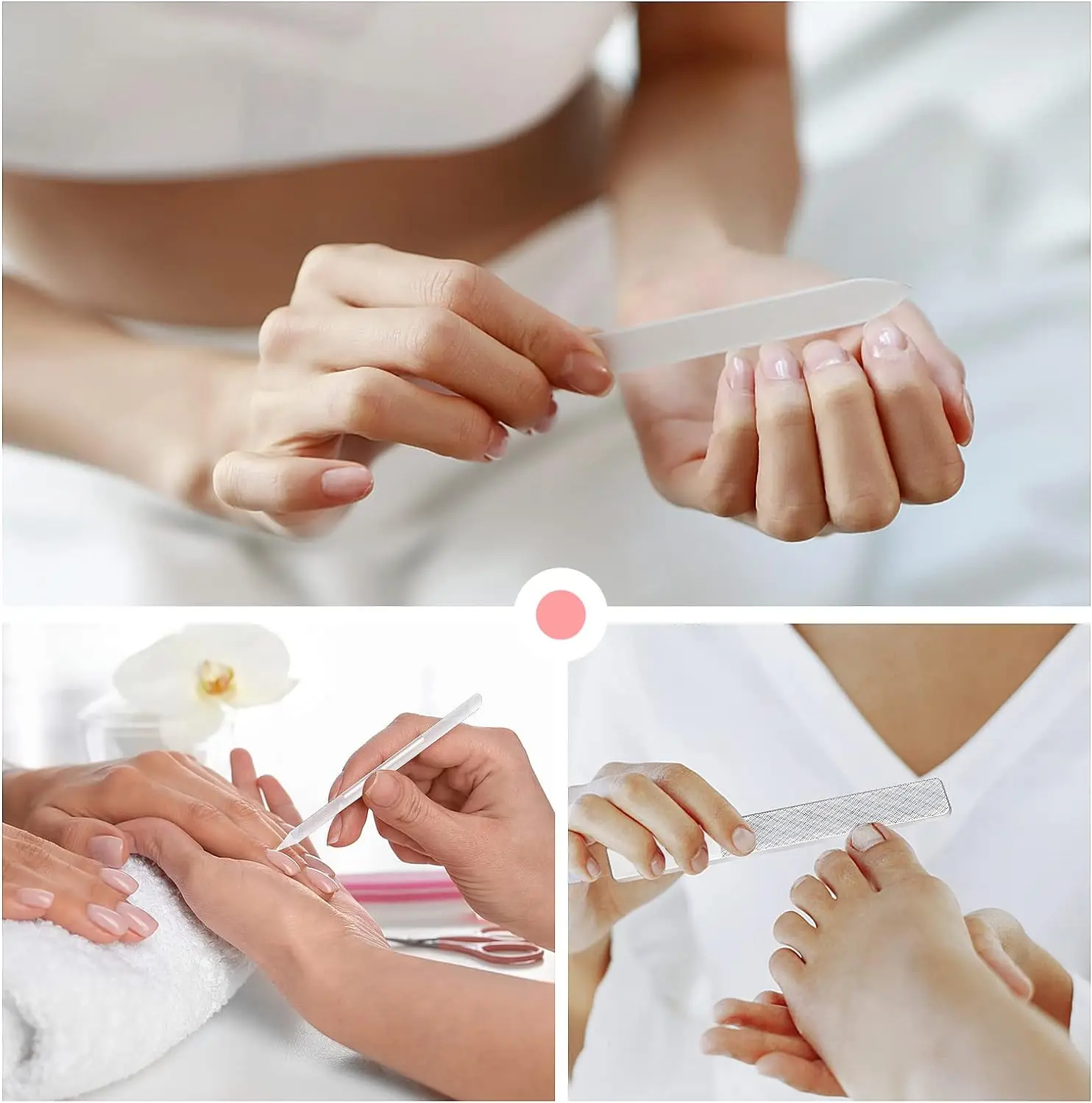 Lime à ongles pour Nail Art, ponçage Transparent, polissage, lime en verre Nano Durable, fournitures professionnelles de manucure, accessoires et outils