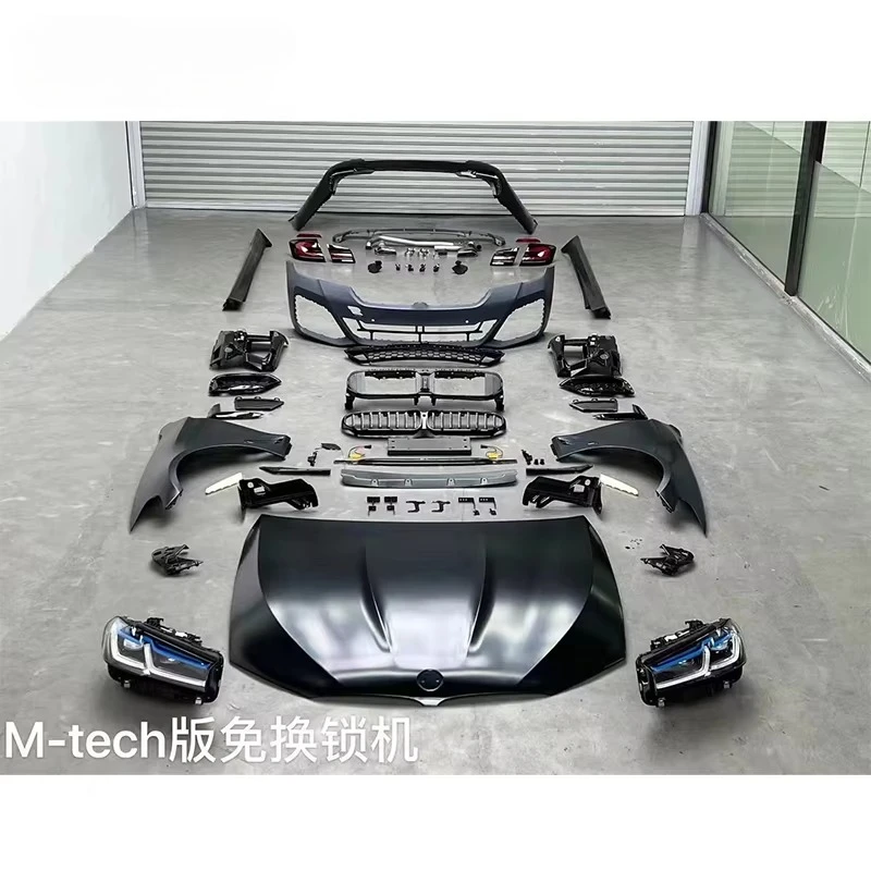Car Bumper for 2011-2017 5 Series F10 F18 Upgrade to 2023 M-Tech Full Body Kits Front Bumper Side Skirt Grille Rear Bumper