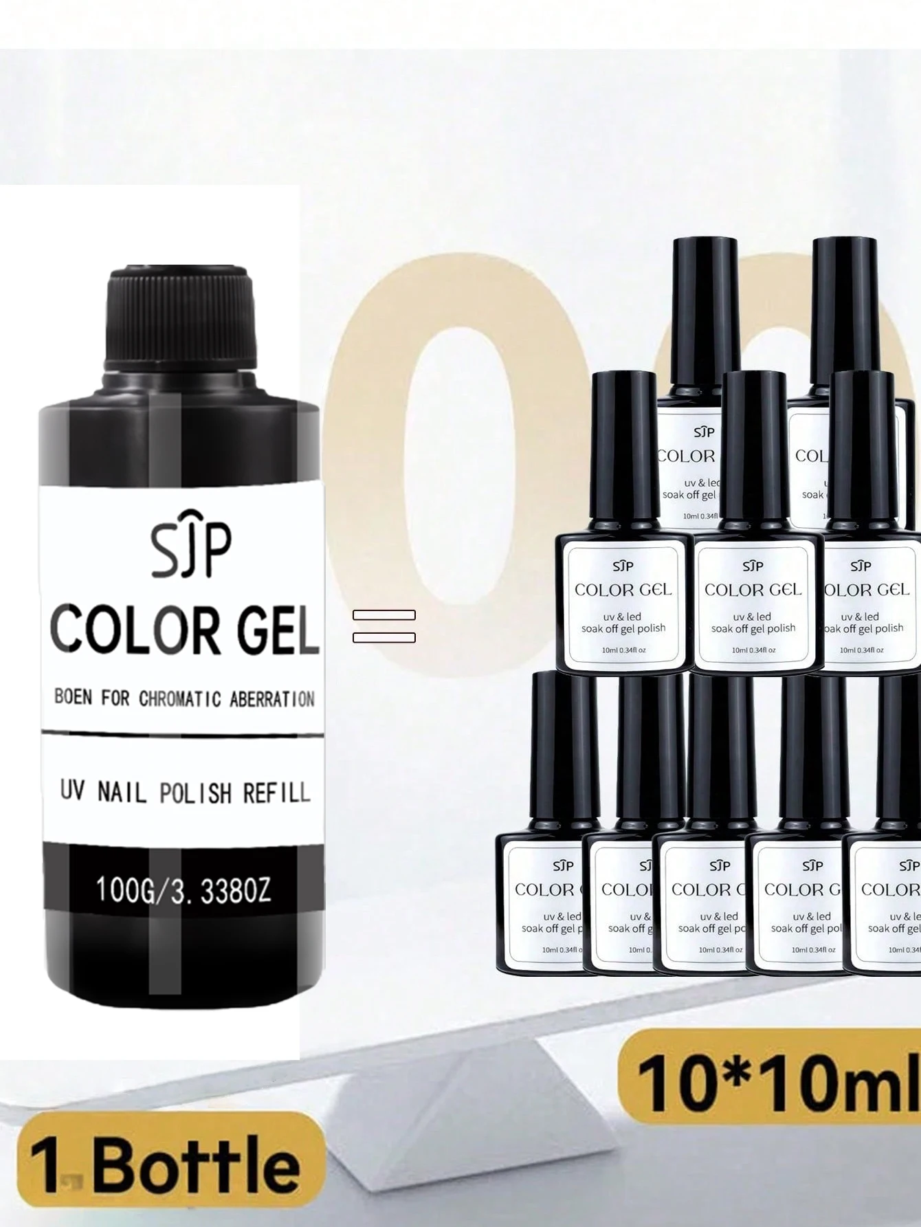 Smalto per unghie gel colorato da 100 ml (UV/LED), smalto semipermanente, confezione di ricarica per smalto artistico in gel bianco e rosso