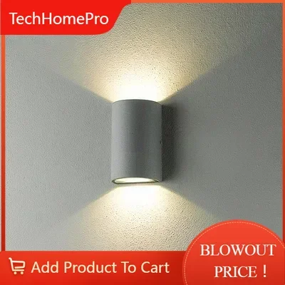 TechHPWaterproof Outdoor Wall Lamp 2*6W LED Source Up And Down Lighting Modern Minimalist Indoor