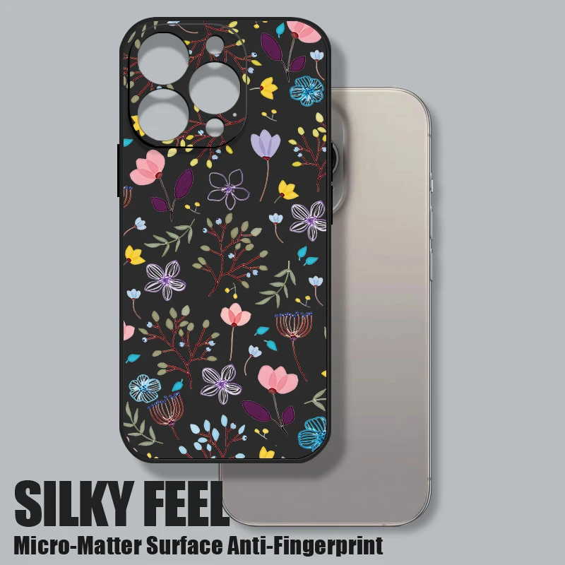 Floral Flower Phone Case For iPhone 17e 17 16 15 14 Pro Max 12 13 Pro Max 11 16e Shockproof Bumper TPU Silicone Lanyard Cover