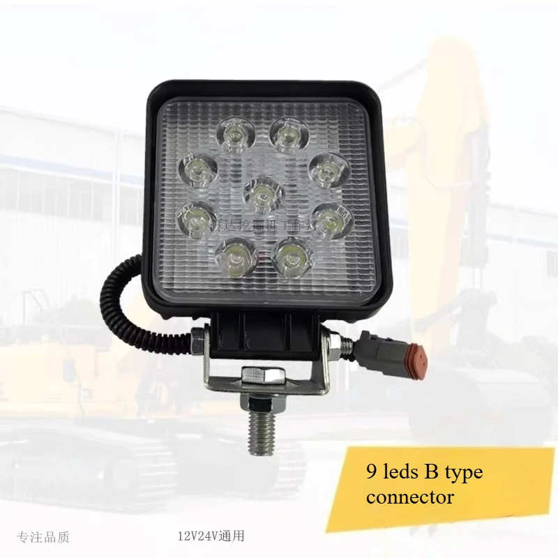 12 فولت/24 فولت السوبر مشرق حفارة LED العمل بوم الضوء الأبيض 9 المصابيح/16 المصابيح العلوي آلة ضوء مع موصل مختلف #4