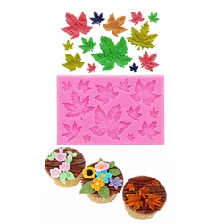 Gj-61 DIY leaf maple leaf silicone mould leaf collection popping silicone mold cake decoration molds resin clay accessories