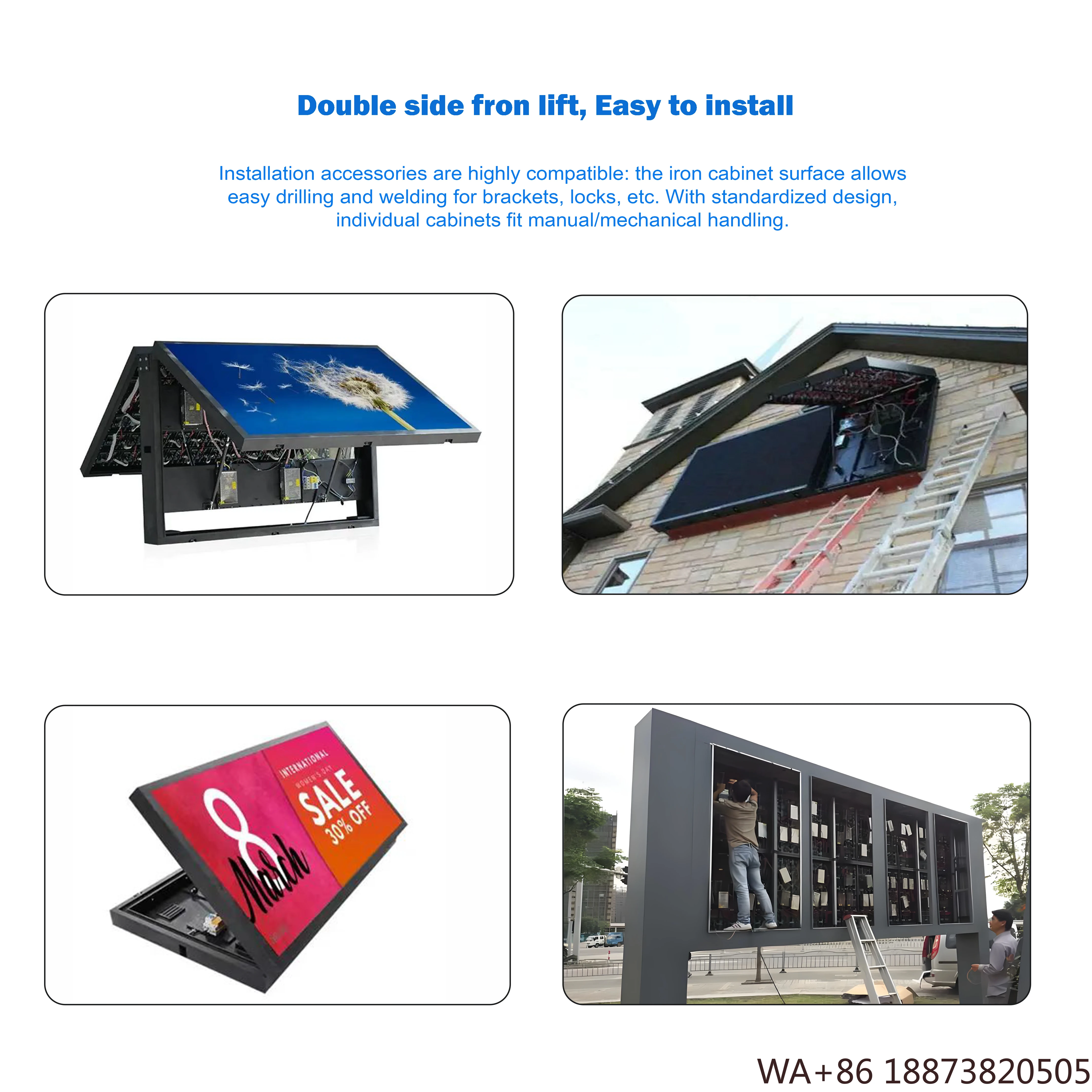 Display led ao ar livre tela colorida p2 p2.5 p3.076 p4 p5 tela dupla face à prova dwaterproof água shopping outdoor