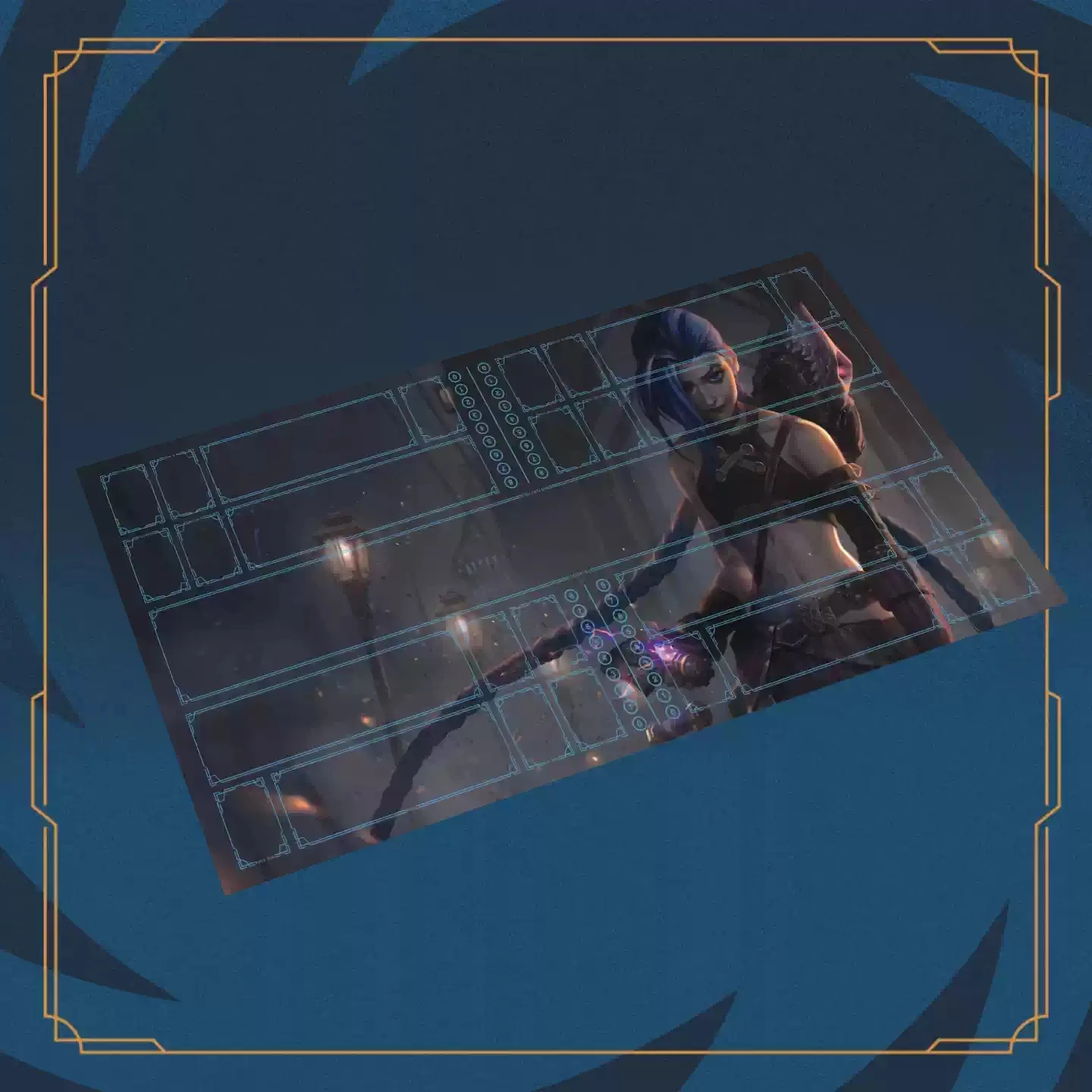 แผ่นรองเล่นการ์ดเกม Riftbound ขนาด 1200x600 มม. สำหรับ 4 ผู้เล่น ลายการ์ตูนอนิเมะ Teemo Jinx เหมาะสำหรับงานปาร์ตี้ที่บ้าน เกมเทรดการ์ดขนาดใหญ่