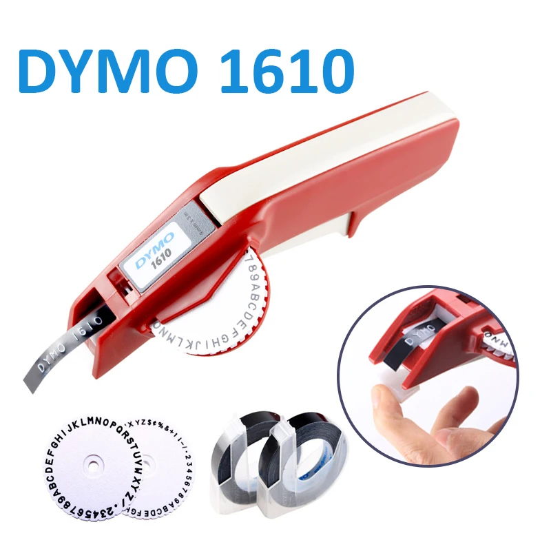 Labeller DYMO 1610 Typewriter 3D Embossing Typewriter Household print label for 6mm/9mm  Hand Curtain Decorative Tape Paper