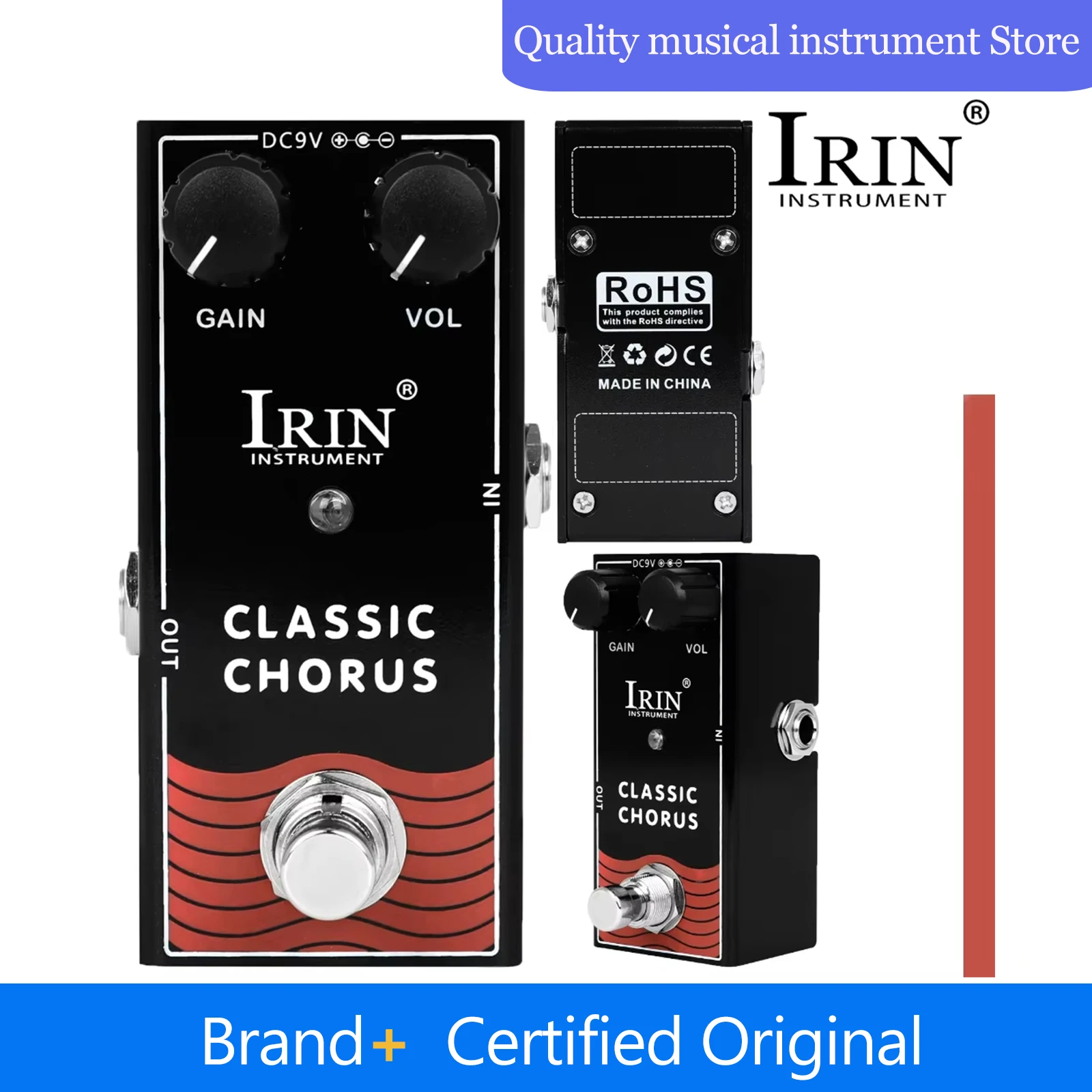 

IRIN RF-05 Педаль эффектов для электрогитары CLASSIC CHORUS Моноблочные эффекты True Bypass Разработанные детали для гитарных инструментов