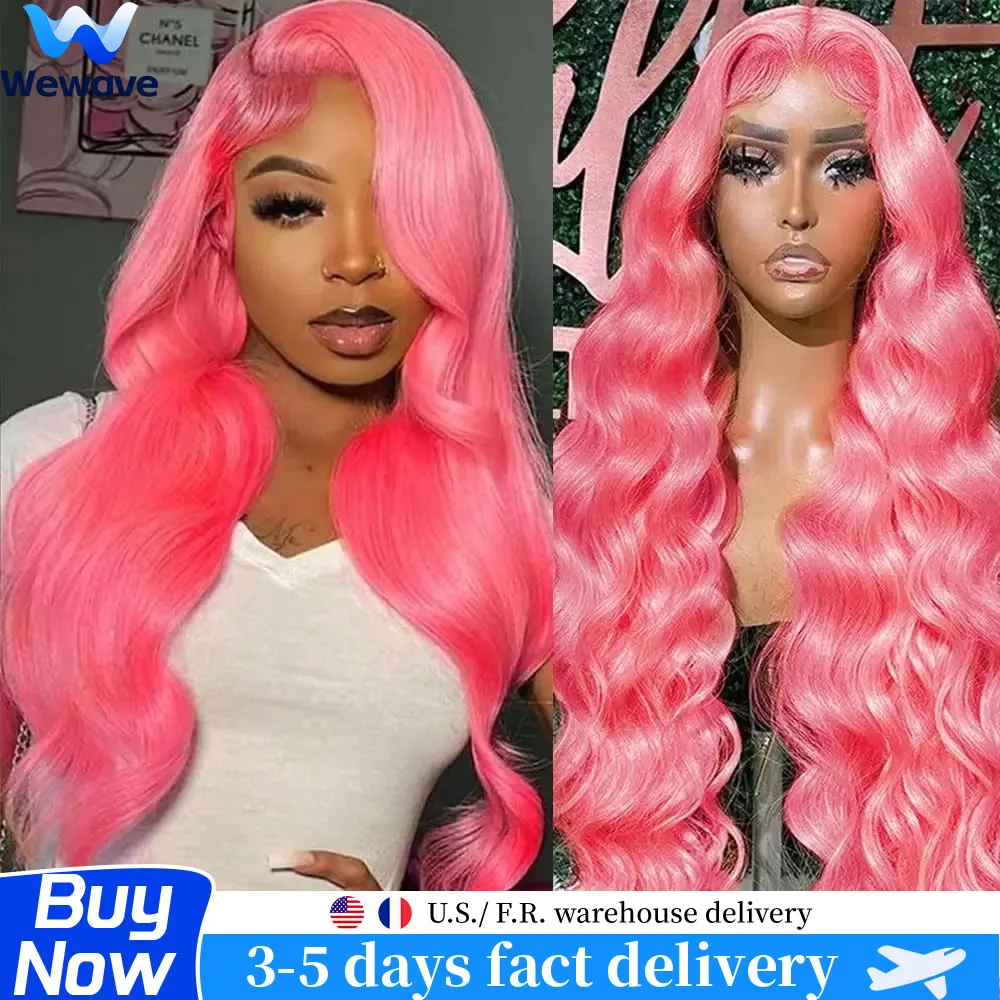 

Wewave Розовый Парик Объемная Волна Парик Человеческих Волос 13x6 Прозрачный Парик Фронта Шнурка Человеческих Волос Бразильские Парики Волос Для Женщин Флэш-распродажа