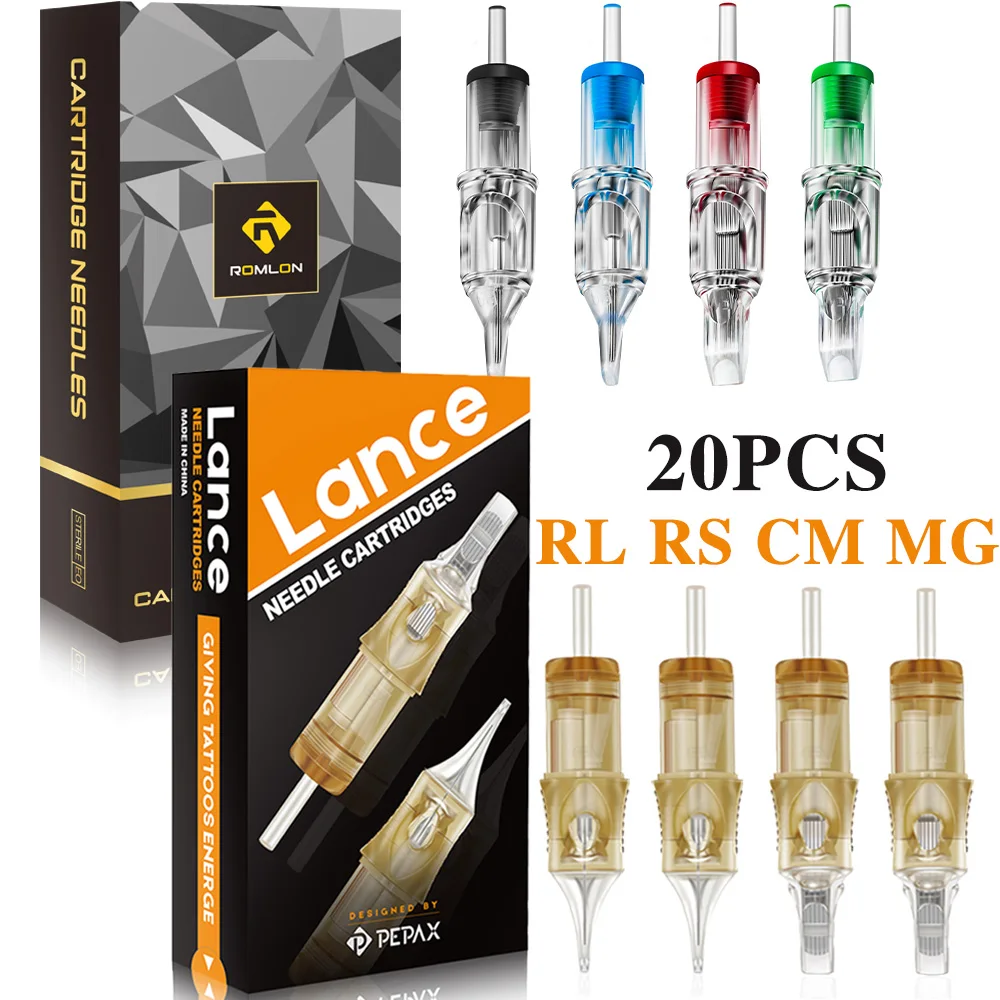 20PCS PEPAX Lance Tattoo Cartridge Needle RL RS CM MG Disposable Cartridge Tattoo Needles For Tattoo Machine Needle Suppies