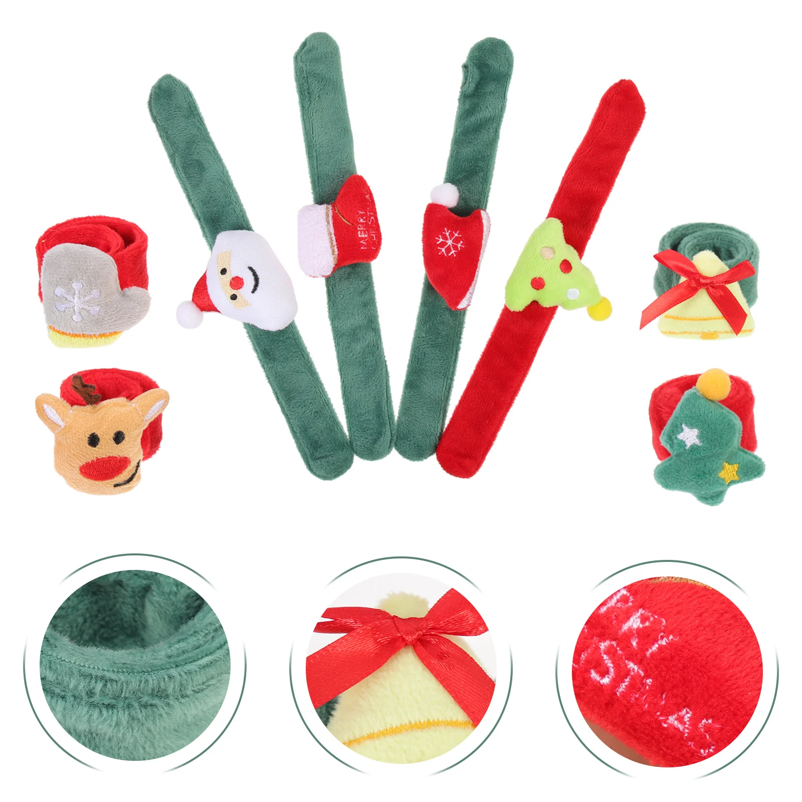 8 szt. Opasek na rękę typu slap, wysokiej jakości, bezpieczny materiał, miękkie, wygodne dla skóry wrażliwej, lekkie, przenośne, kompaktowe, idealne na Boże Narodzenie.