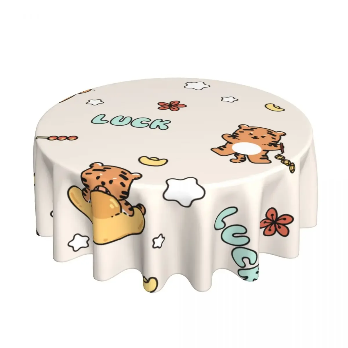 DIY Custom Circular Decorative Long Tablecloth With 60 Inch Bright Color And Anti Oil Stains Suitable For Restaurant Kitchens