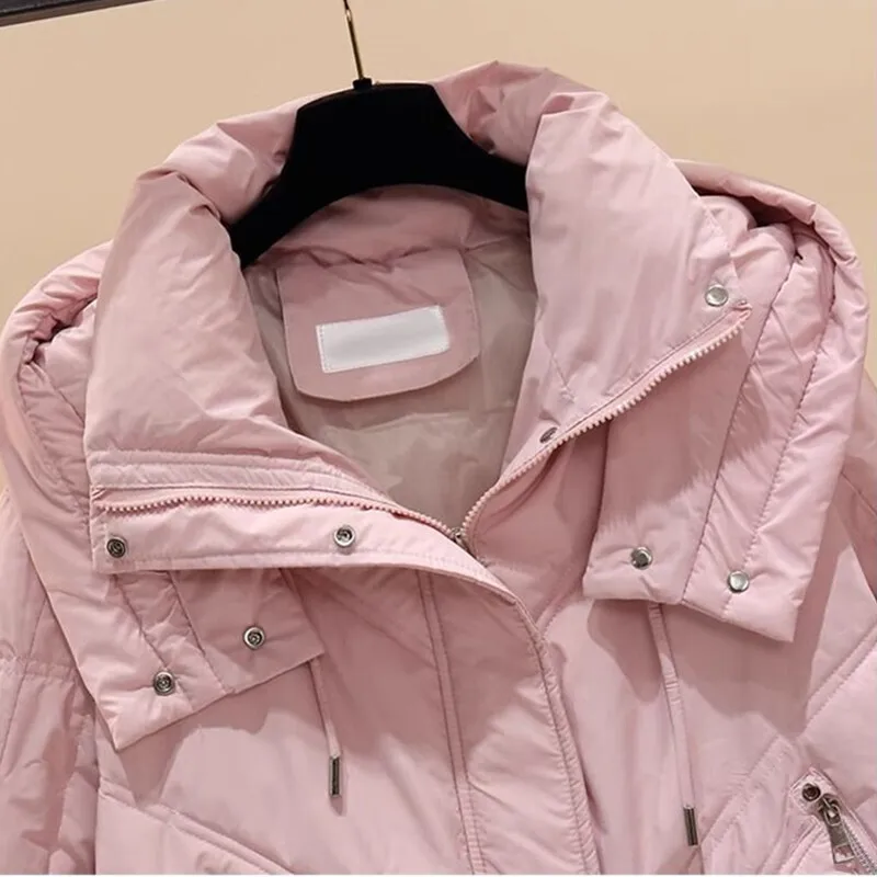 Women Jacket 2025 New Autumn Winter Coat Parkas Light Down Cotton Coats Casual Short Warm Basic Coats Black Pink Outwear Female