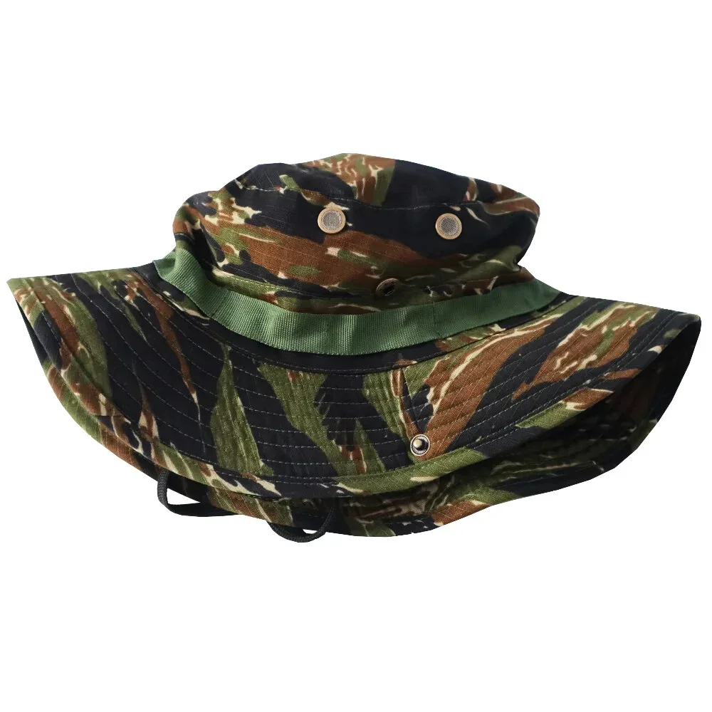 WW 2 Vietnam Tabby Striped Hat Men's Ladies Hat Tabby Large Eave US Soldier Shade Tactical Equipment Vintage Shade Hat WW2