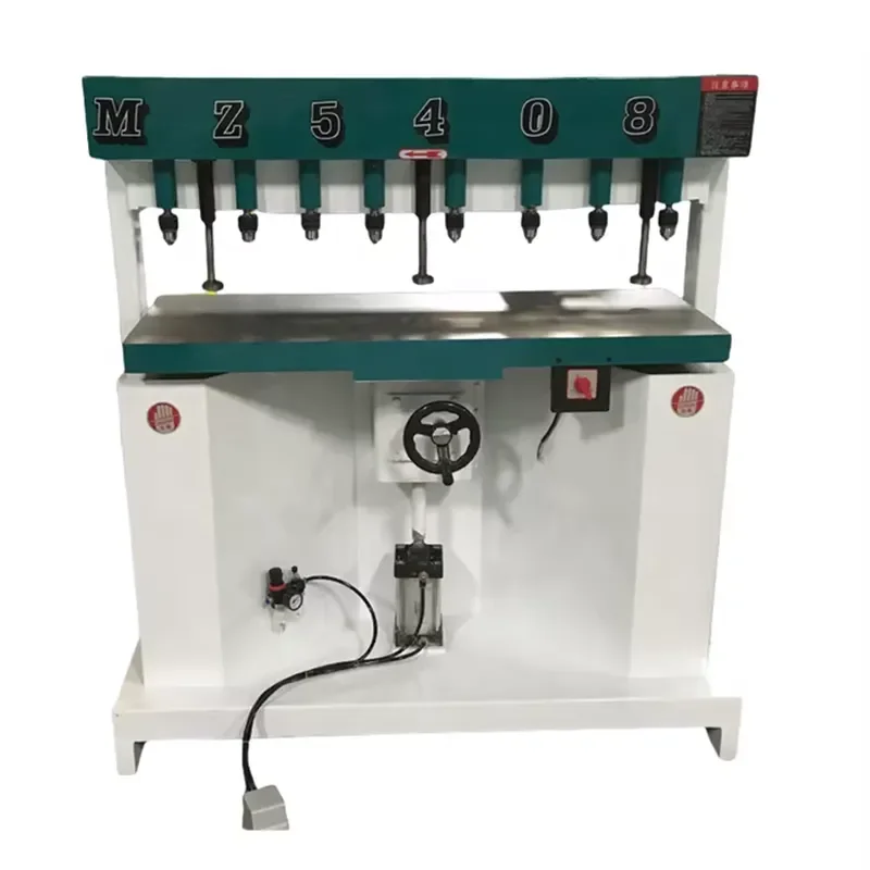 Vertical and Horizontal Hydraulic Pressure Multi 8 Spindles Wood Boring Drilling Machine Multi Axis Woodworking Group Driller