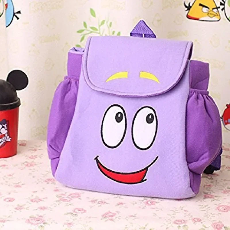 1pcs Dora Explorer Backpack Rescue Bag with Map,Pre-Kindergarten Toys Purple for Christmas gift