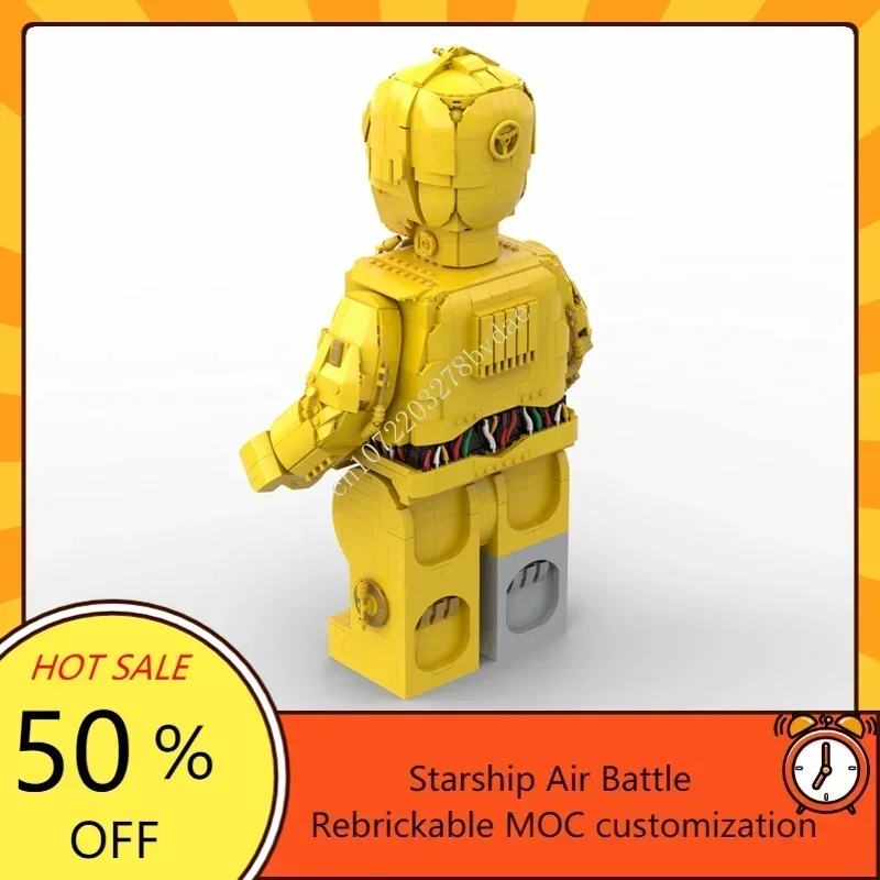 MOC スペースバトルヘルメットシリーズ C-3PO メガフィギュアモデルカスタムパズル技術 DIY クリエイティブ組立おもちゃキッズギフト