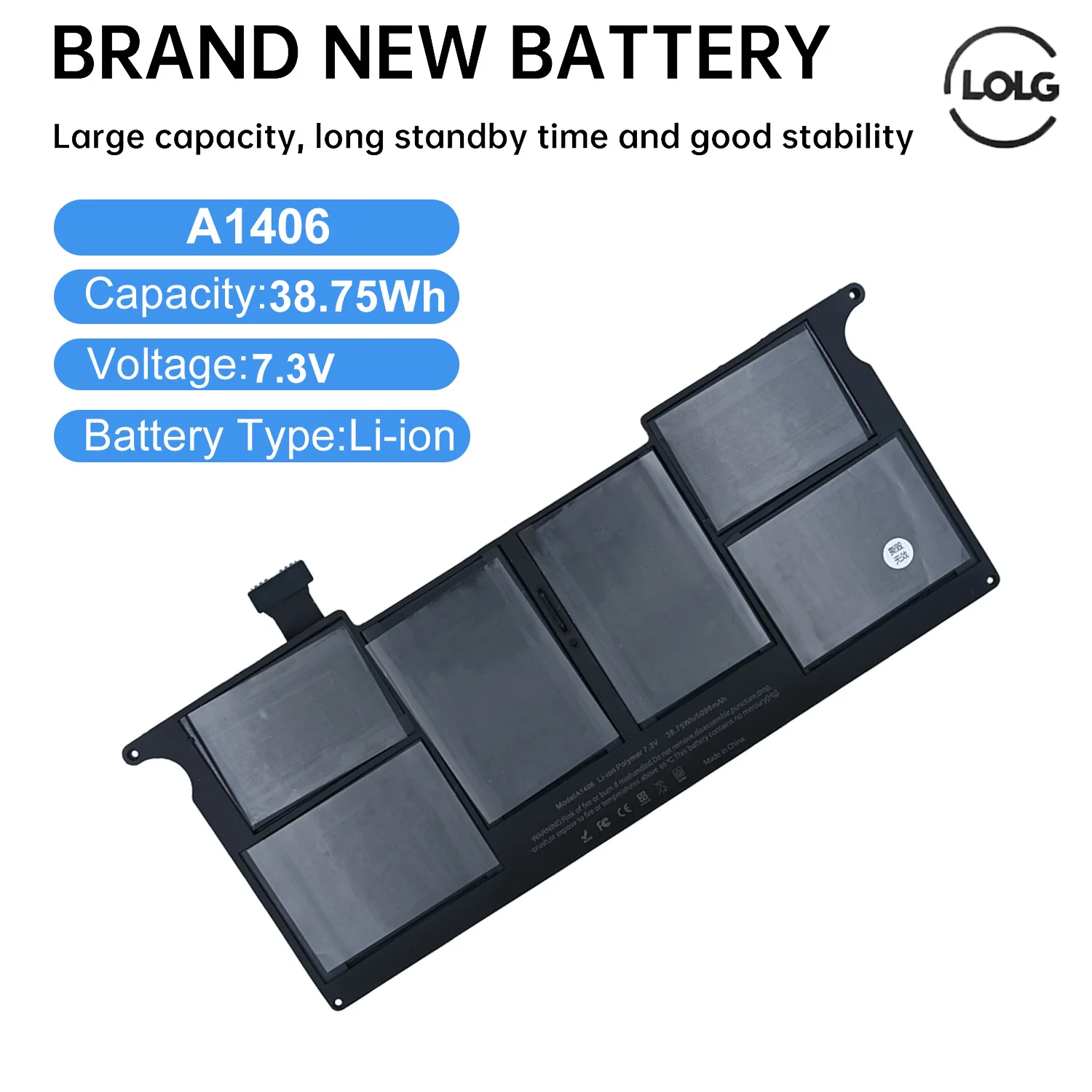 

A1406 7.3V 4796mAh 35Wh A1495 A1375 Replacement Laptop Batttery For Macbook 11 inch Version Mid 2011 2012 2013 Early 2014 2015