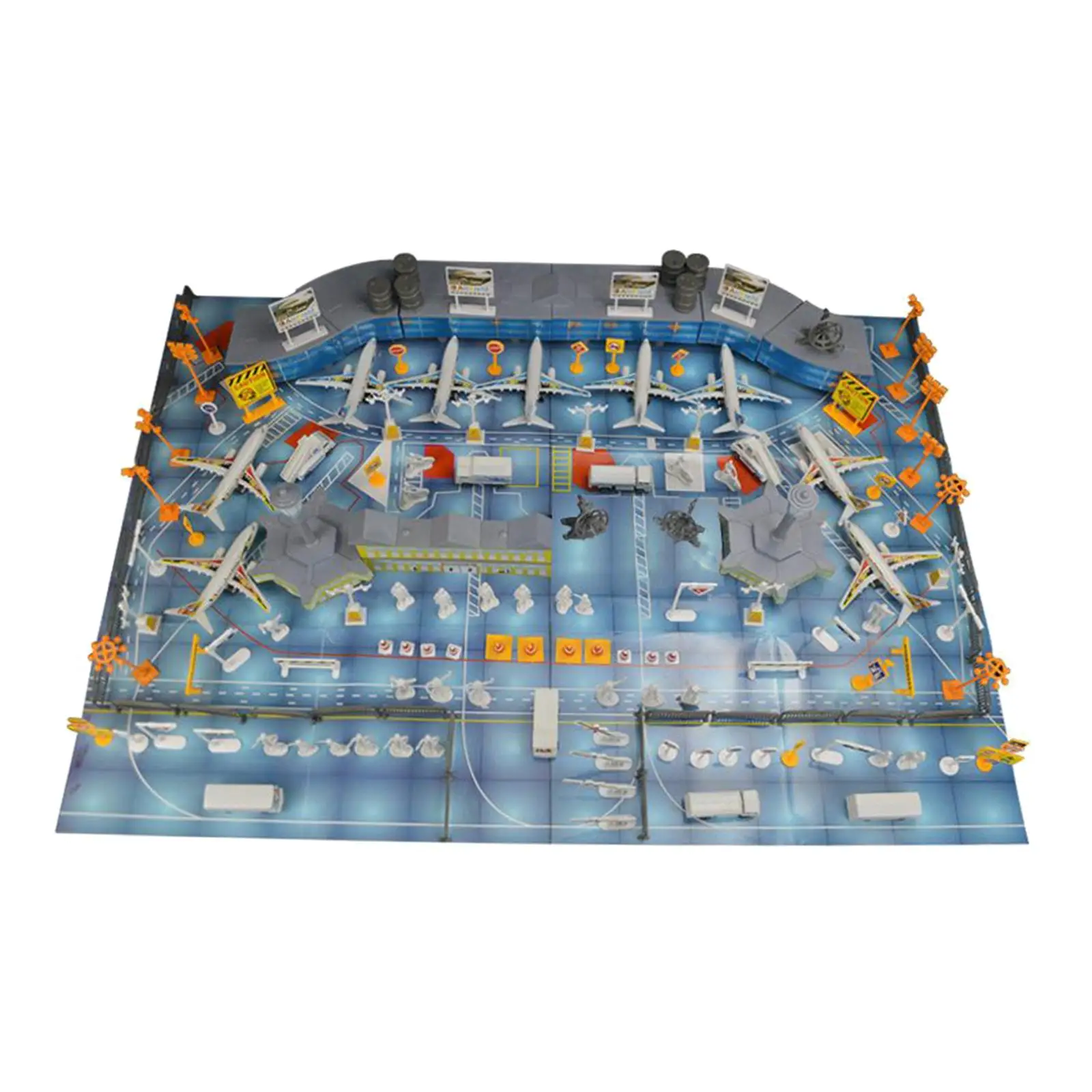 1Set Airport Scene Toy Airport Assembled Toys Simulated Scene Aircraft Model