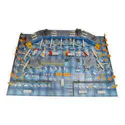 1Set Airport Scene Toy Airport Assembled Toys Simulated Scene Aircraft Model