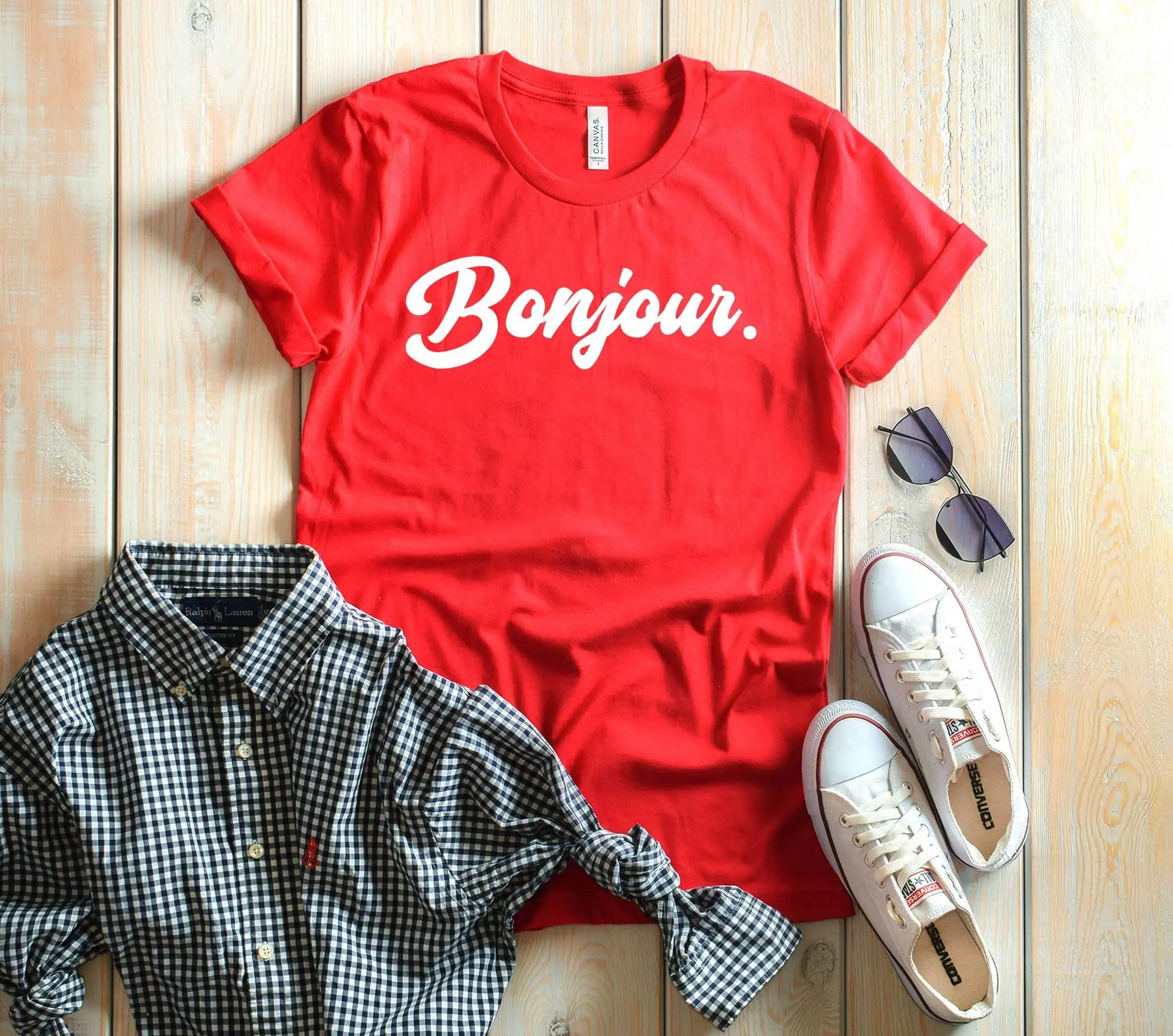 Bonjour shirt France StatemenT T French voilà