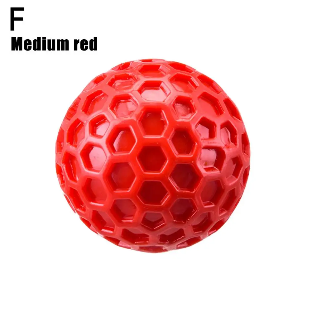 1Pc Dog Toys Bite Resistant Interactive Throwing Sound Teething Pet Clean Balls Products Teeth Natural Rubber Honeycomb Toy R9J9