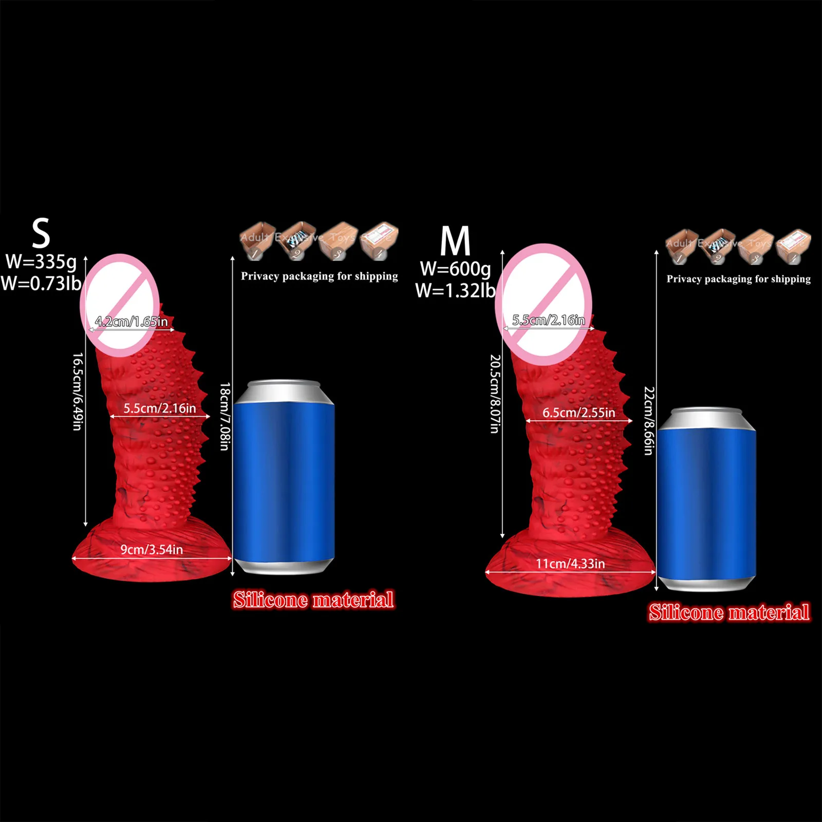 Dildo in silicone rosso con punte e ventosa gioco anale_voghion.com
