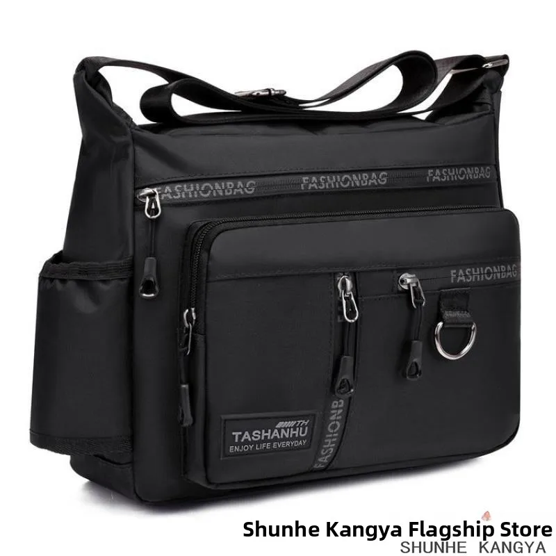

Large Capacity Canvas Shoulder Crossbody Bag for Men Travel Bag Casual Style Single Shoulder Bag Multi-Functional Elderly Bag
