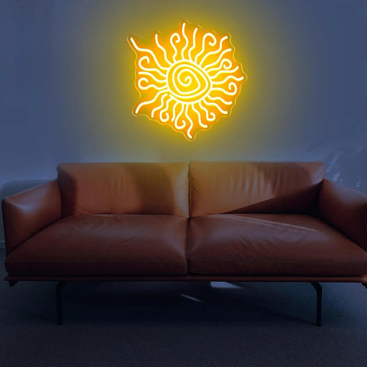 Twisted Sun Neon Sign USB Dimmable LED Light for Bedroom Living Room Dorm Bohemian Spaces Aesthetic Decor Gifts Night Light