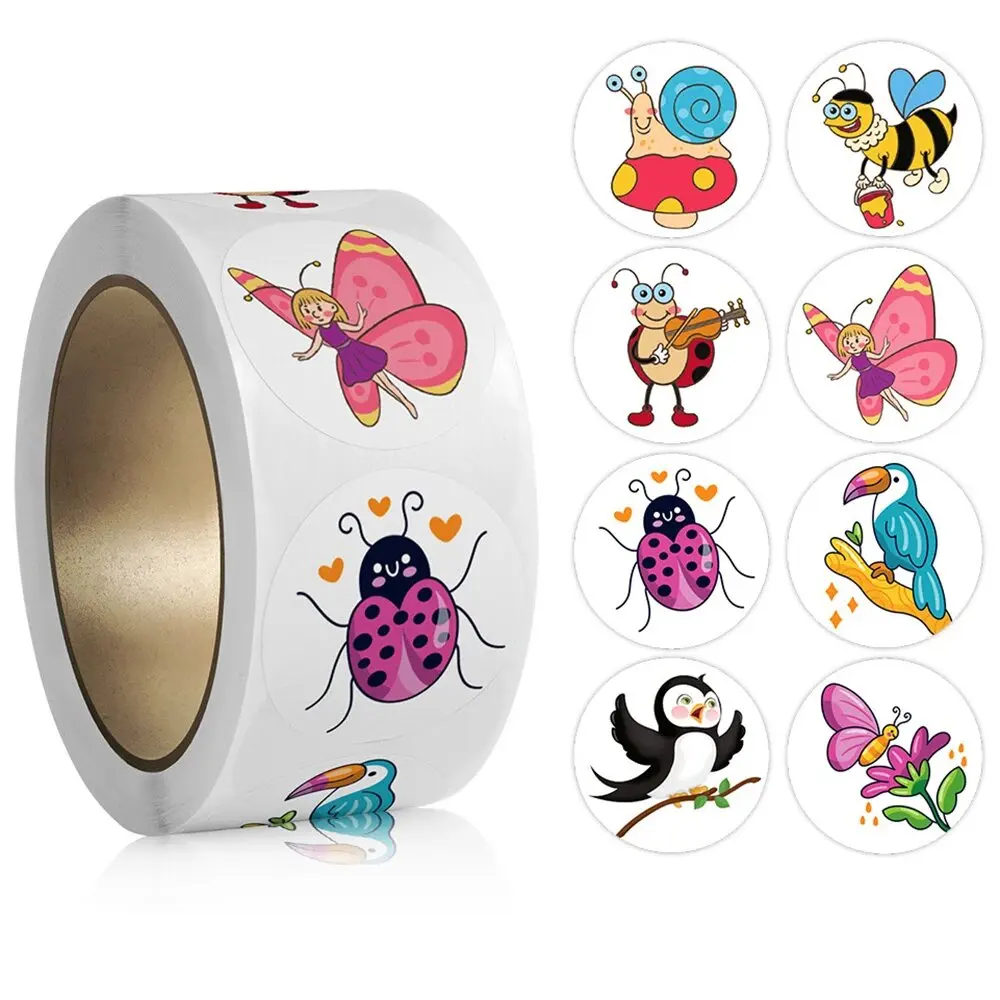 

100-500pcs Cartoon Animal Stickers Teacher Reward Stickers for Kids, Party Decoration Sticker for School Classroom Home 스티커