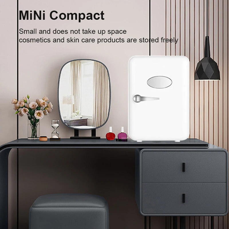 Portable Compact Refrigerator Multifunction Mini Beauty Face Cosmetics Fridge Drink Cooler Warmer Fridge Freezer for Home Car 4L