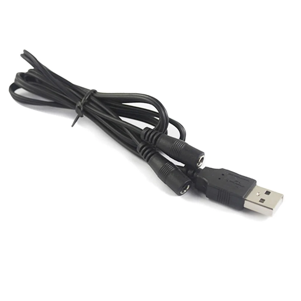 2A USB ذكر إلى المزدوج تيار مستمر 3.5*1.35 مللي متر أنثى امدادات الطاقة التوصيل جاك نوع أ تمديد ساخنة كابل شحن موصل الحبال 1.4 متر