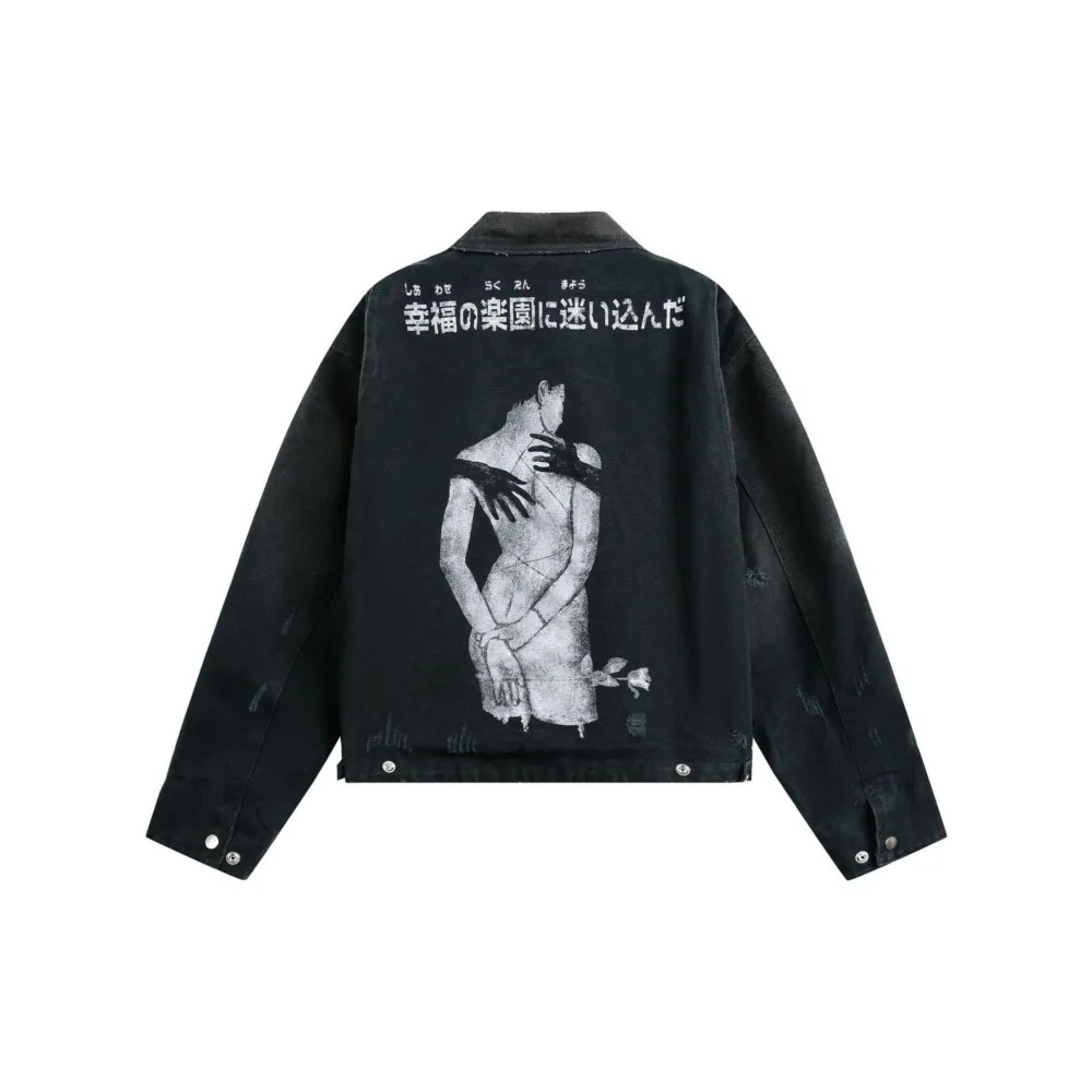 الهيب هوب الرجال زمم هوديي سستة مقنعين المتضخم البلوز الشارع الشهير رايدر سترة Y2K معطف الملابس القوطية #3