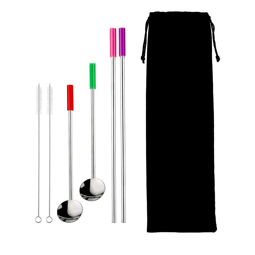 

5pcs Straw Storage Bag Reusable Drawstring Pouch Portable Lightweight Cotton Linen Holder For Drinking Straws Travel Case Pouch