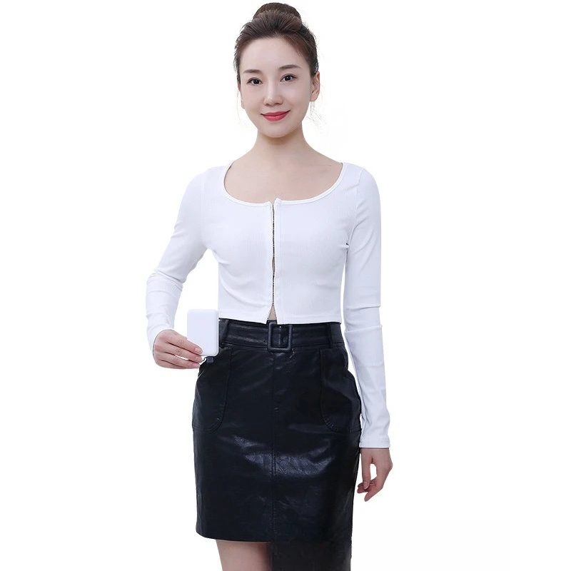 

Heating small leather skirt hip-wrapped slim skirt Electric hot compress waist and buttocks