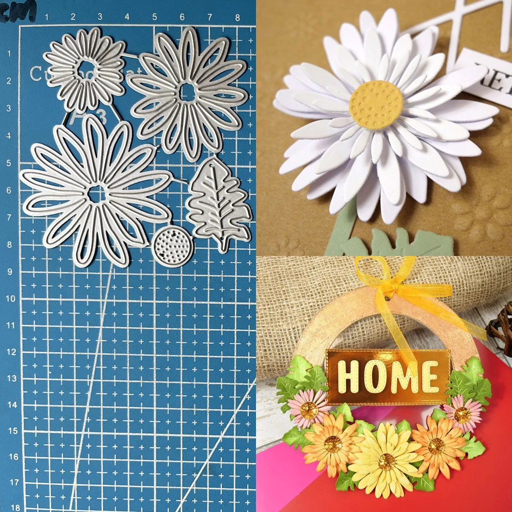 Matrices de découpe en métal de déesse porte-bonheur, fleurs Gerbera, bricolage, Scrapbooking, Album Photo décoratif, gaufrage de cartes en papier, artisanat
