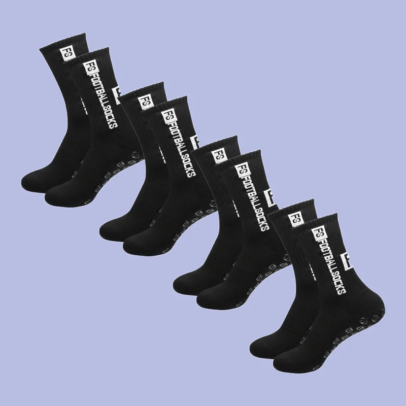 4 Pairs Spot Rubber Anti-slip Cotton Soccer Socks Breathable Comfort Soccer Socks Sports Grip Socks Anti-slip Basketball Socks