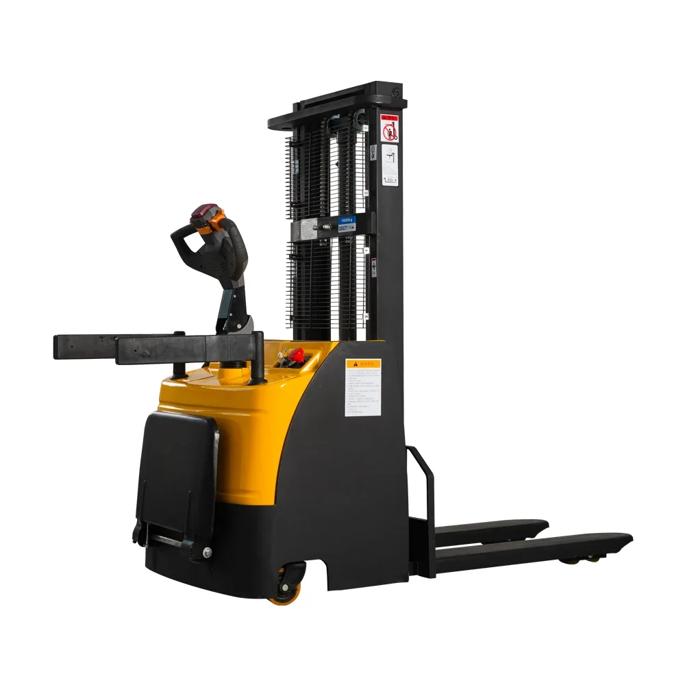 factory direct price 1.6ton eter  Full Electric  WalkiePallet Forklift Hydraulic Electric Stacker with AC drive motor