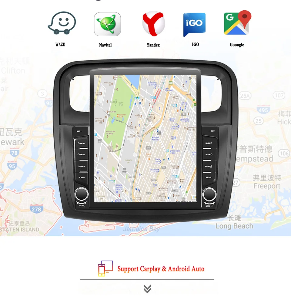 Autoradio para coche de 9,7 pulgadas para Renault Logan Sandero 2012 - 2019, sistema inteligente de navegación GPS, reproductor de música y vídeo para coche
