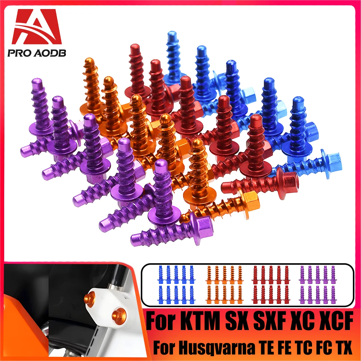 

10Pcs CNC Aluminum Self Tapping Screw Bolts Kit For KTM EXC EXCF XC XCF XCW SX SXF 2004-2022 For Husqvarna FE TE FC TC FX TX