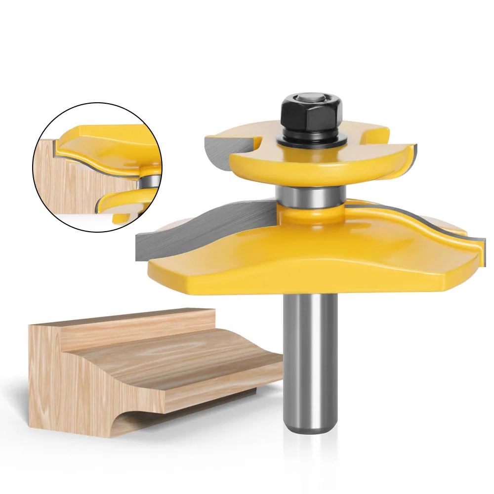 

1PC 1/2" 12MM Shank Milling Cutter Wood Carving Raised Panel Router Bit with Backcutter Cove 3-1/8" Tenon Bit Woodworking Cutter