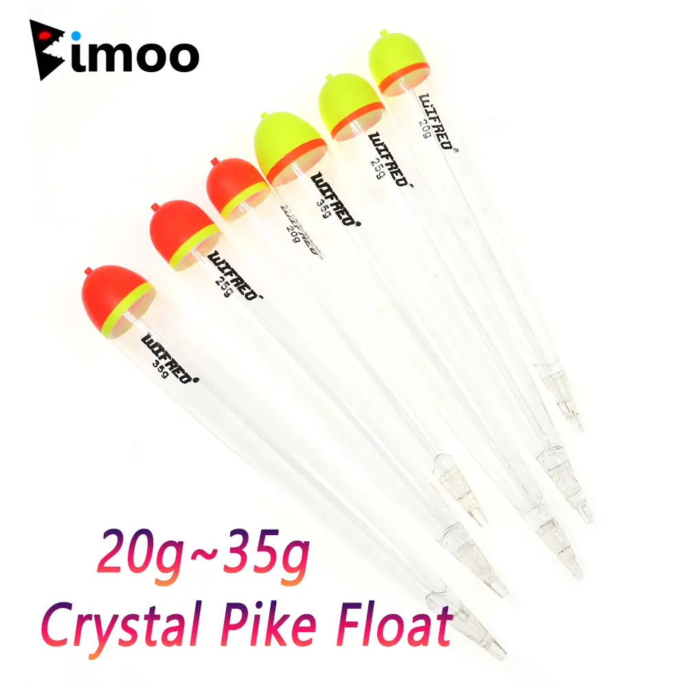 Bimoo 2PCS 20g 25g 35g Crystal Pike Float Weighted Bobbers For Salmon Steelhead Shad Fishing Accessories Fishing Terminal Tackle